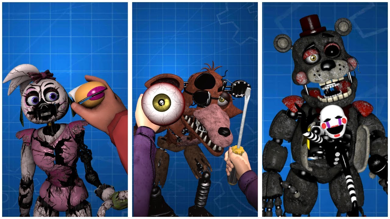 All Animatronics Become Friends And Counter Jumpscaries