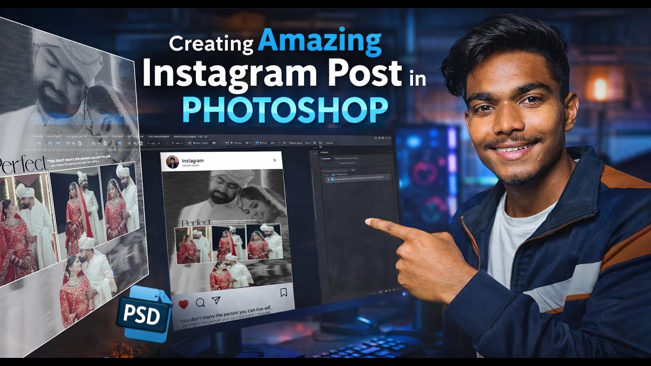 Aise Banao VIRAL Instagram Post 😎 Photoshop Tutorial for Beginners