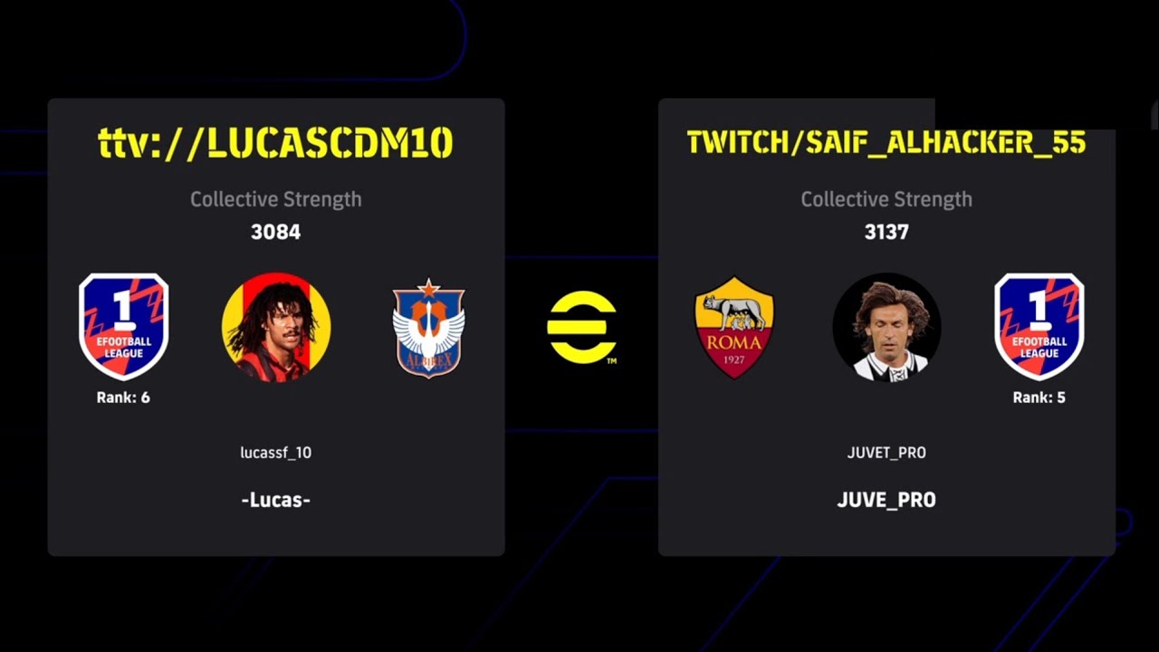 EFOOTBALL™ 2024 | LUCASSF_10 (RANK 6) VS JUVET_PRO (RANK 5) | BIG MATCH | EFOOTBALL LEAGUE 2024