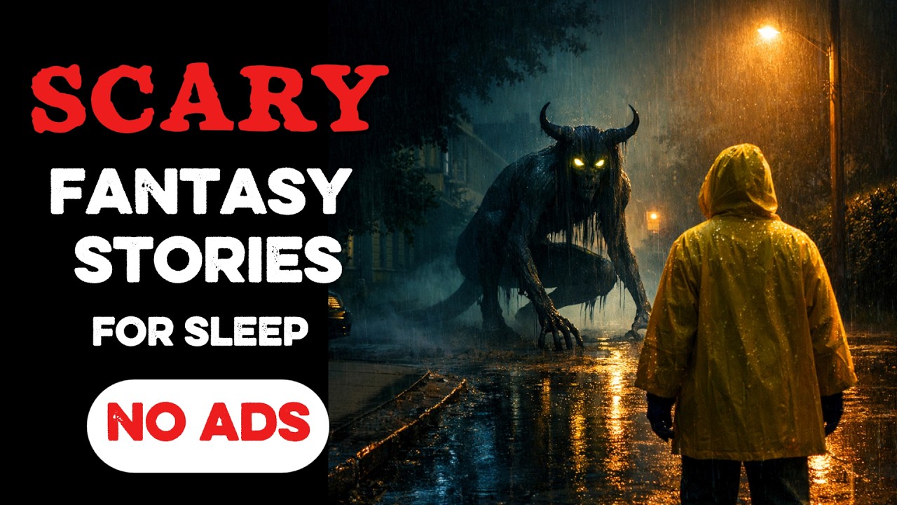 🔴 NO ADS 🔴 6 HOURS of FANTASY Scary Stories for Sleep | Gentle Rain Sounds + Black Screen