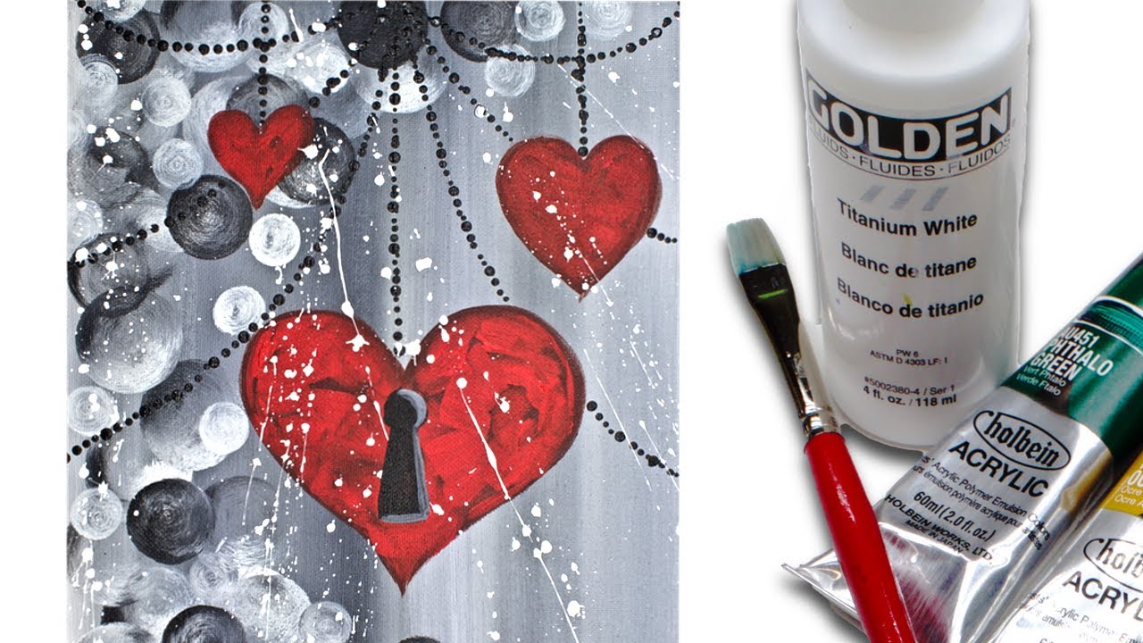 Easy Heart 💜🎨 Живопись на холсте. Урок по акриловой живописи для начинающих | TheArtSherpa