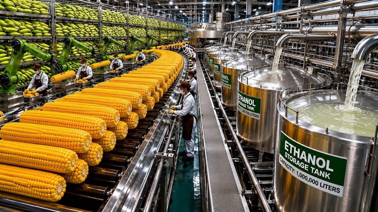 How Billions of Liters of Ethanol Are Made Every Day | Corn to Biofuel Journey | ( Factory Process)