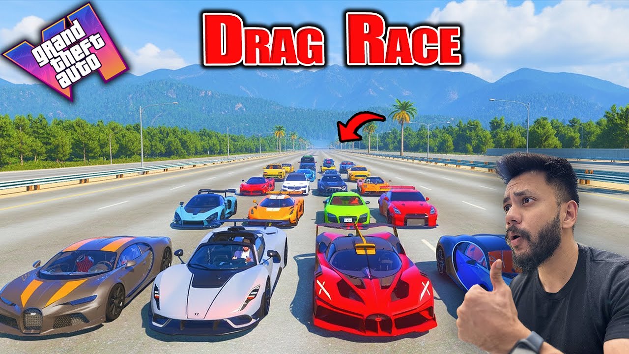 GTA 5 SUPER CARS🚀 VS EXTREME HIGHWAY DRAG RACE + SPEED TEST  |ABHISHEKKZ GAMING