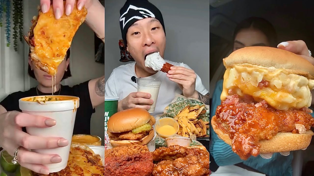 Tiktok mukbang compilation - 75 || burger, tacos and more!