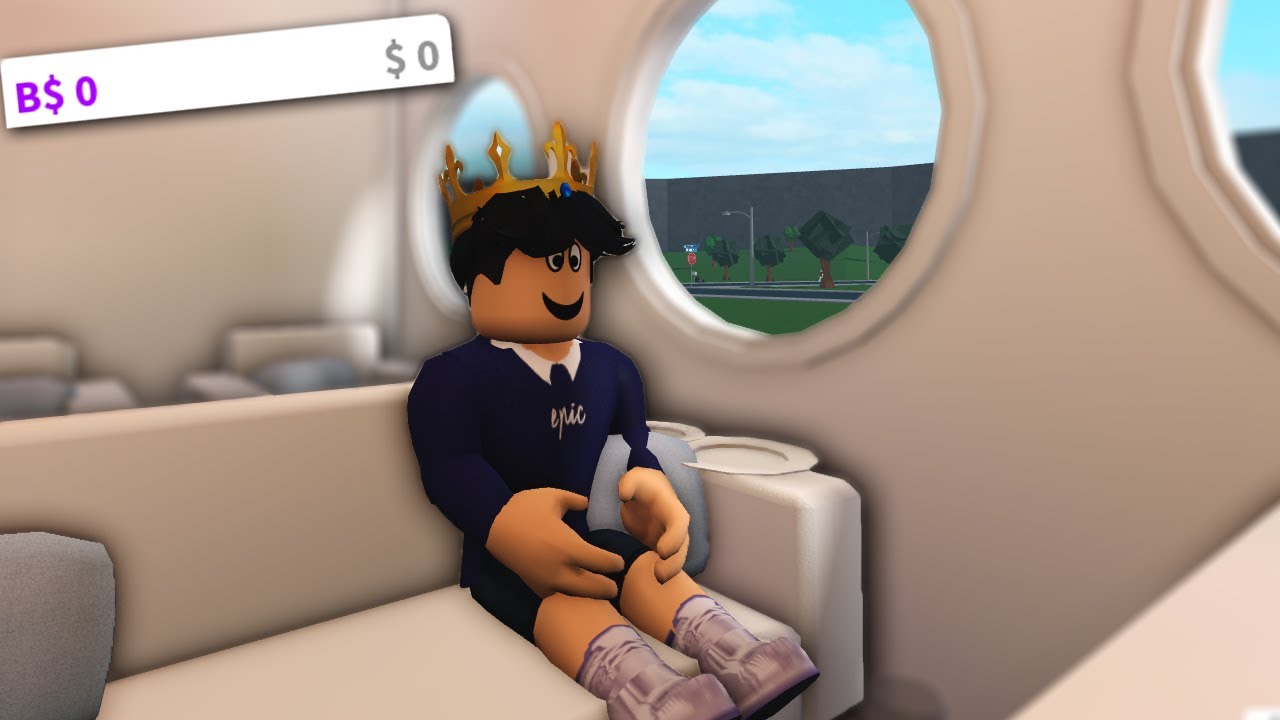 traveling on a plane in BLOXBURG HARD MODE
