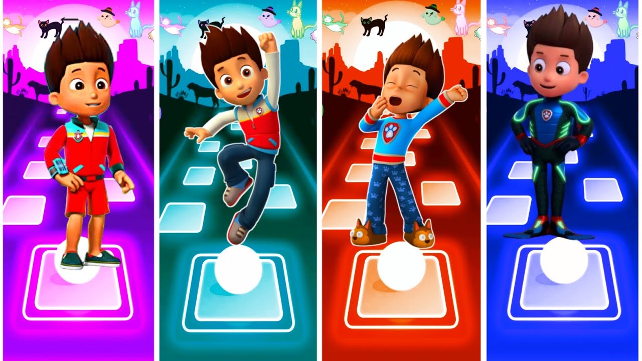 Marshall VS Rubble Paw Patrol VS Ryder Paw Patrol VS Paw Patrol - Tiles Hop EDM Rush