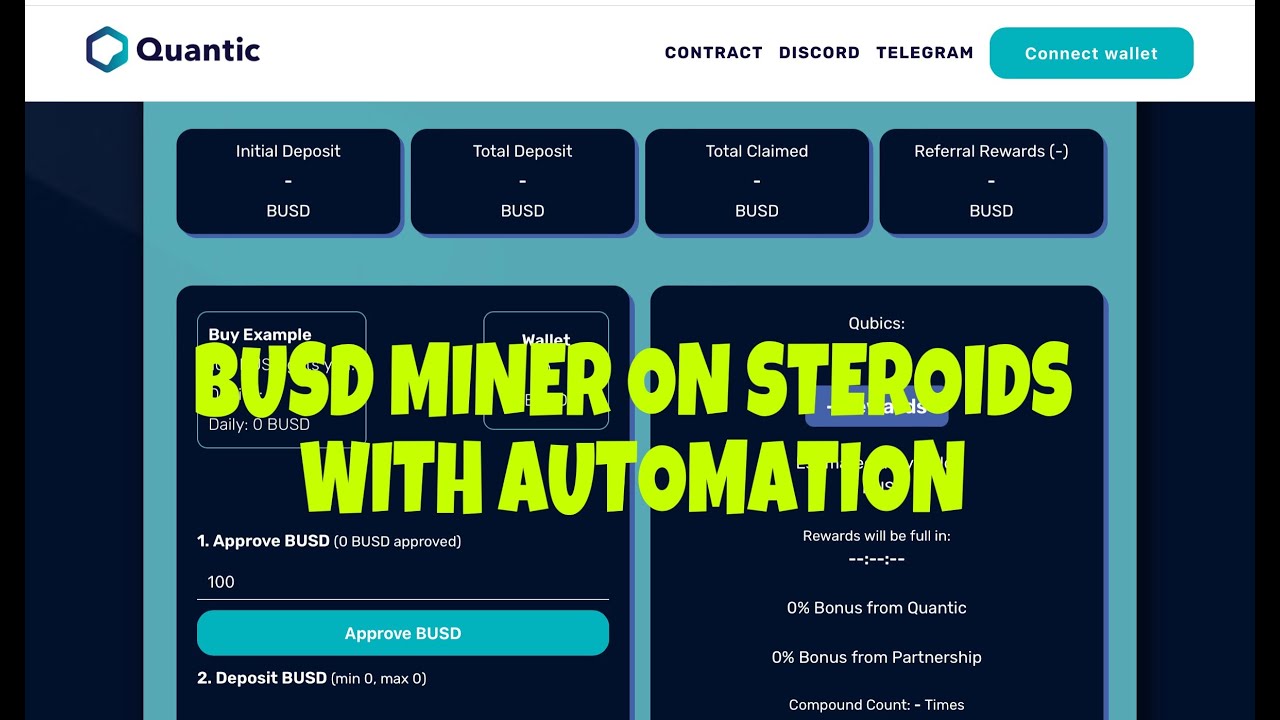 QUANTIC FINANCE BUSD MINER ON STEROIDS | MORE WAYS TO EARN