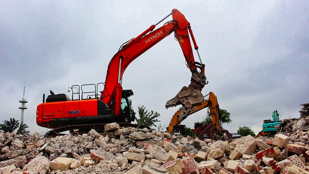 Abri&szlig; des Ems-Centers in Papenburg (Teil 8) / Hitachi-Kiesel KMD400 + Caterpillar 336E LN