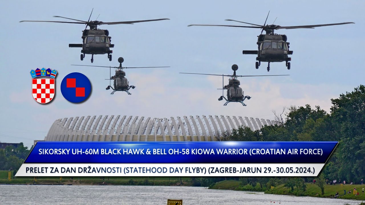 🚁🇭🇷UH-60M Black Hawk & OH-58 Kiowa Warrior (Croatian Air Force) Dan državnosti (29.-30.05.2024.)