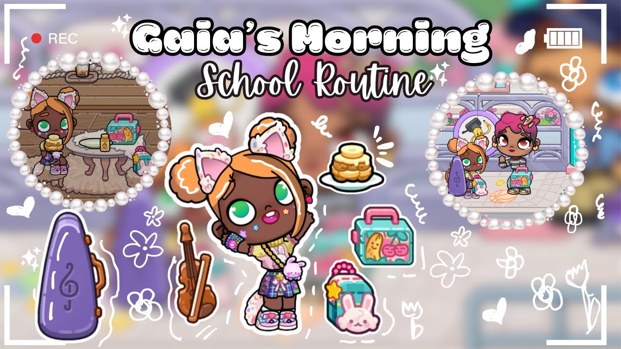 ⋆ ˚｡⋆୨୧˚Gaia’s Morning School Routine📝📒💅🏾🥞💖🎀| Avatar World Roleplay #avatarworld 