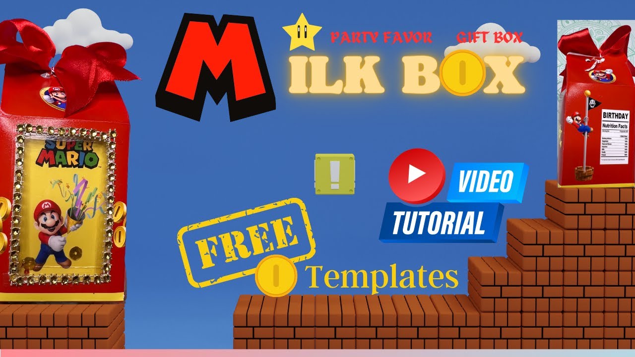Mario Bros Milk Shaker Box Tutorial / Super Easy / No cutting machine