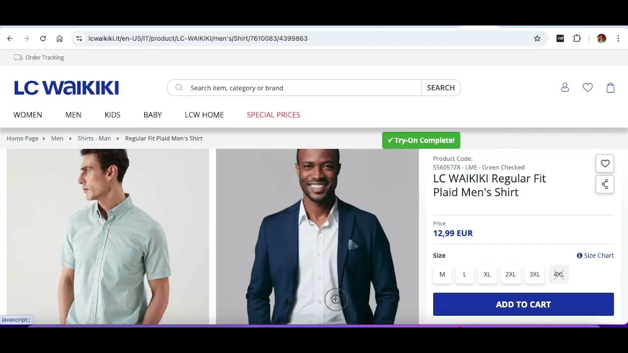 Fitz: AI Virtual Try-On Chrome Extension Demo