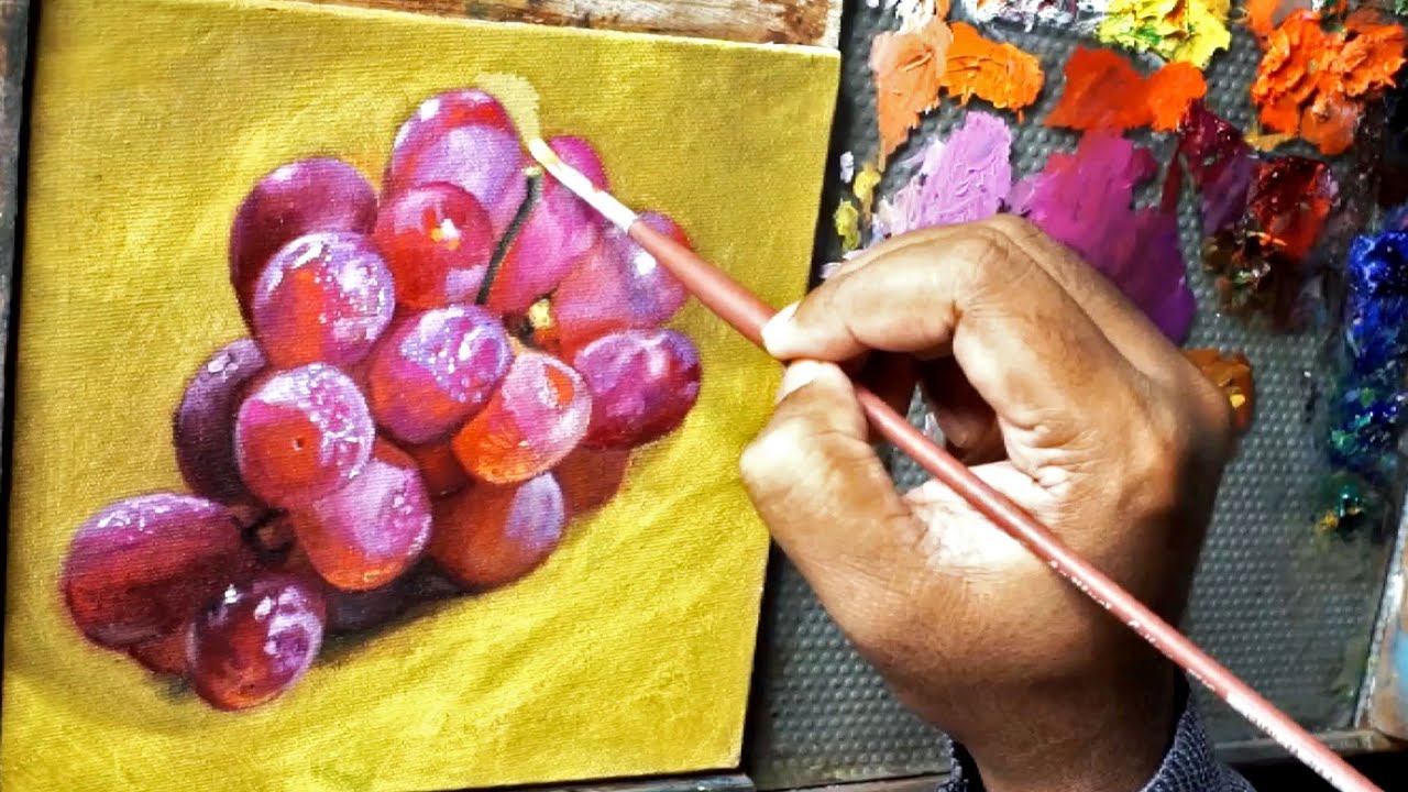 How to paint Grapes with oils | Oil painting demo