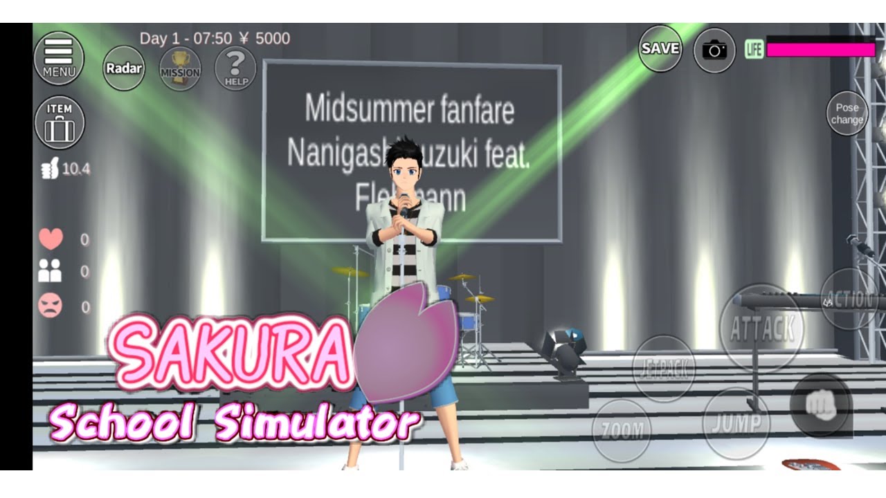 Midsummer fanfage   Nanigashi suzuki feat  Flehmann - Live music club SAKURA School Simulator