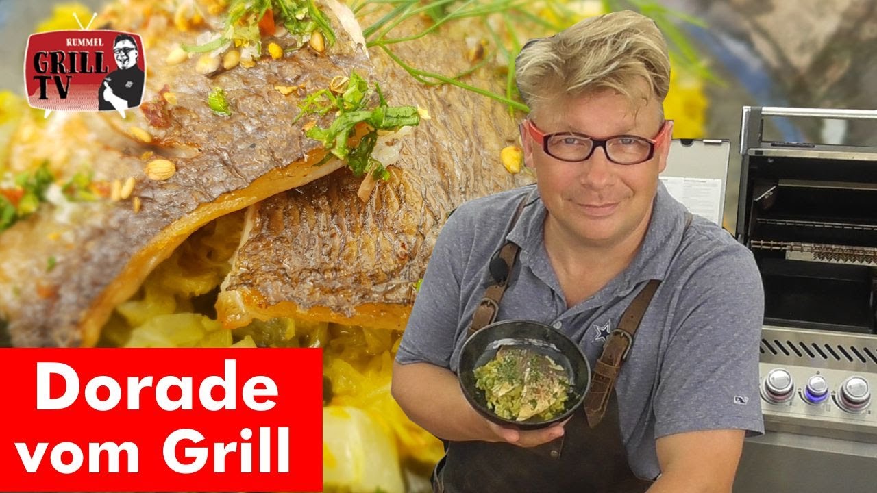 Dorade mit knuspriger Haut vom Grill mit Chinakohl  einfach und lecker gemacht  #rummelgrilltv