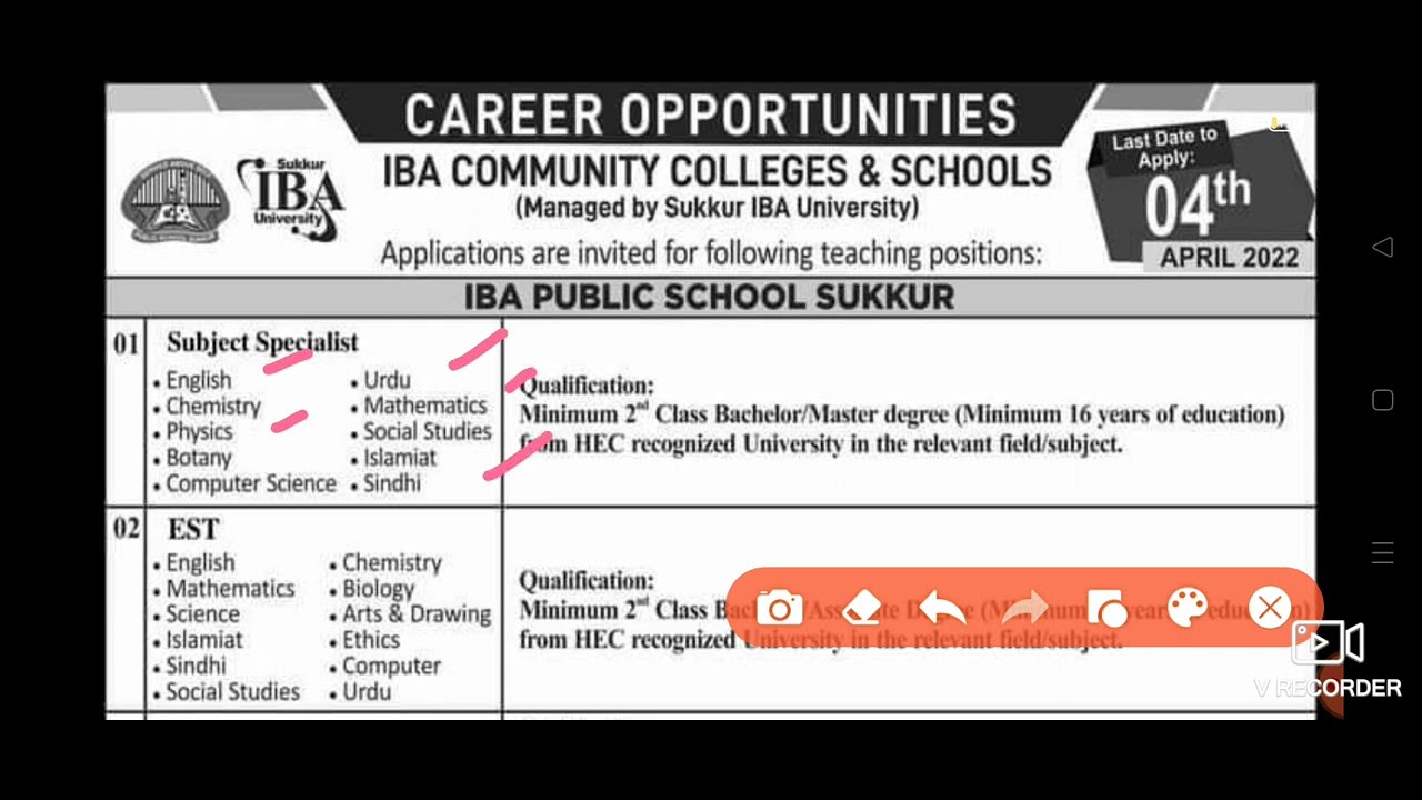 subject specialist jobs | Elementary School teacher jobs at IBA community colleges