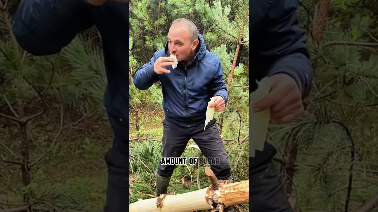 Съедобная флоэма сосны #растения #сосна #кожа #употребление в пищу