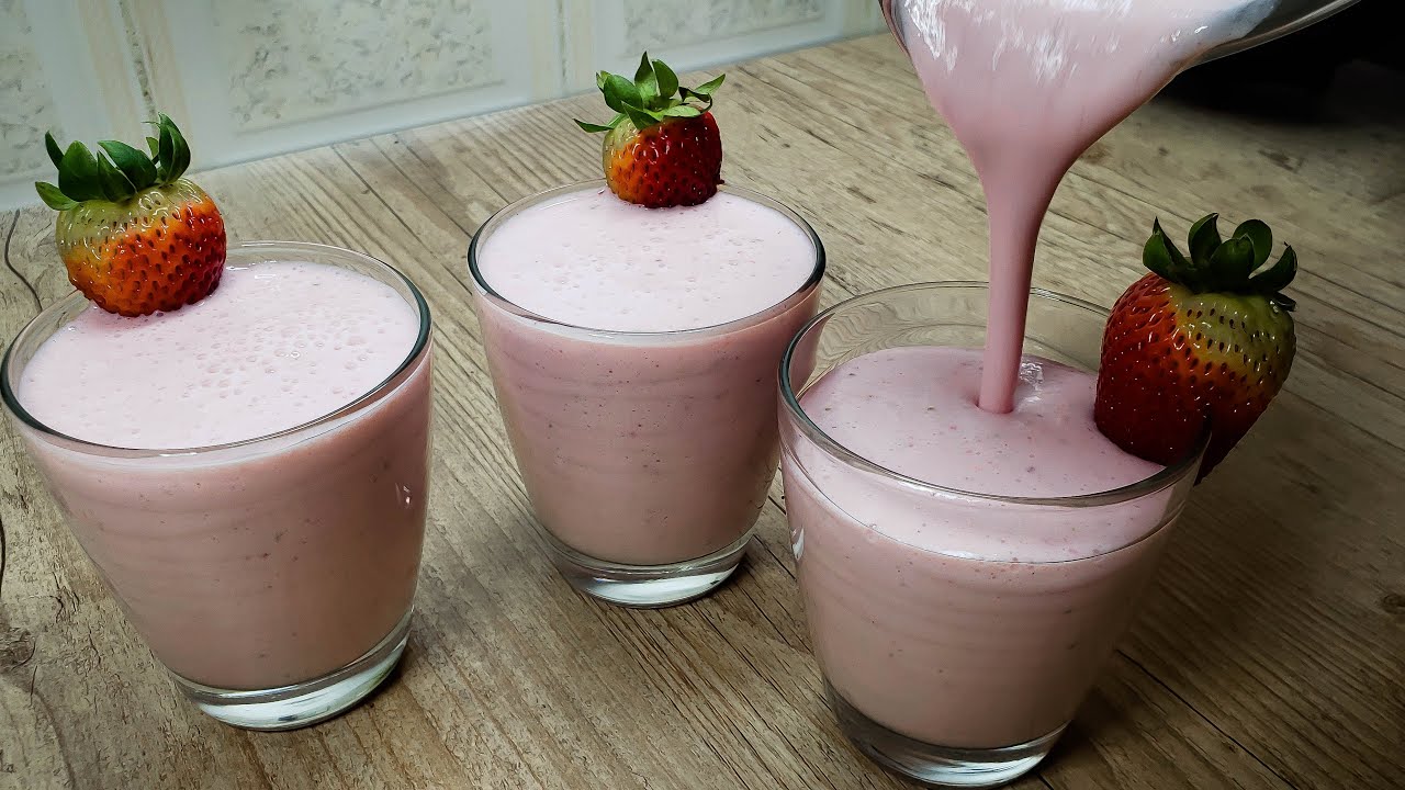 DELICIOSA malteada de fresa - Como Hacer Malteada FÁCIL RÁPIDA Y DELICIOSA - batido de fresa