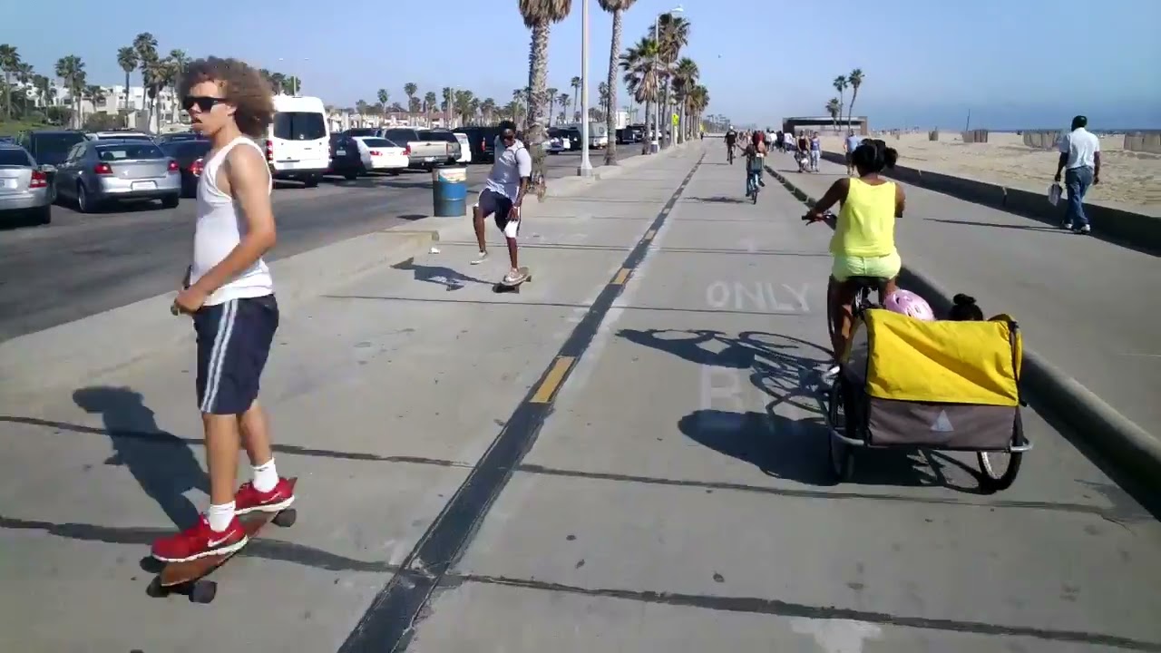 Bike ride from Santa Monica to Venice beach with Google Glass
