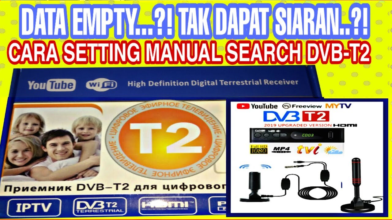 Cara setting siaran secara manual Decoder DVB-T2. (DATA EMPTY)how to setting manual search DVB-T2.