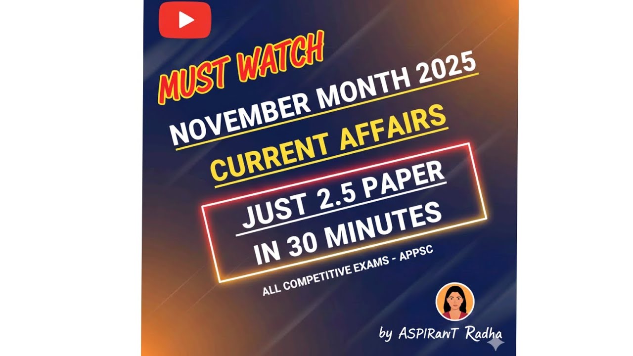 All November month 2025 current affairs for APPSC exams