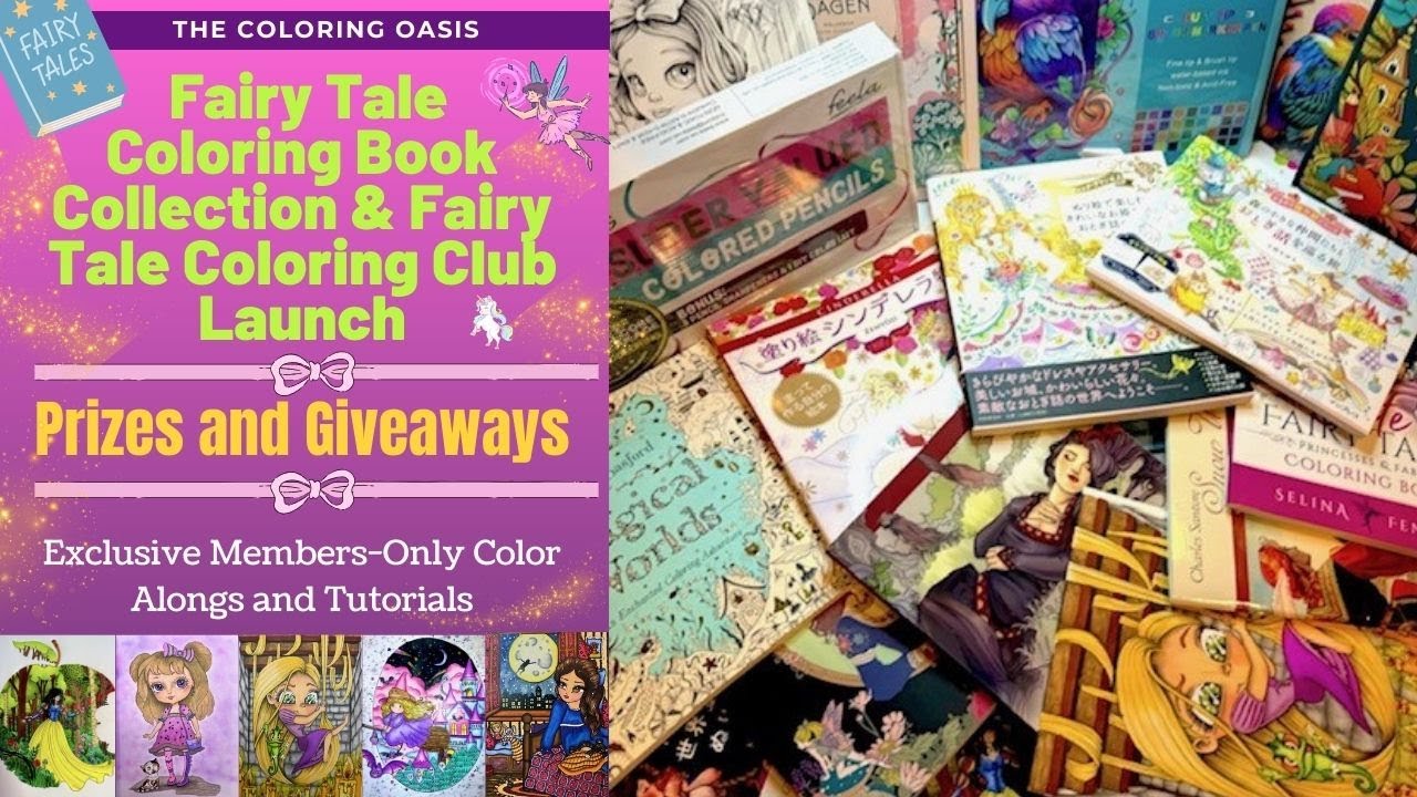 Fairy Tale Adult Coloring Book Collection | Fairy Tale Coloring Club LAUNCH | Contests & Giveaways