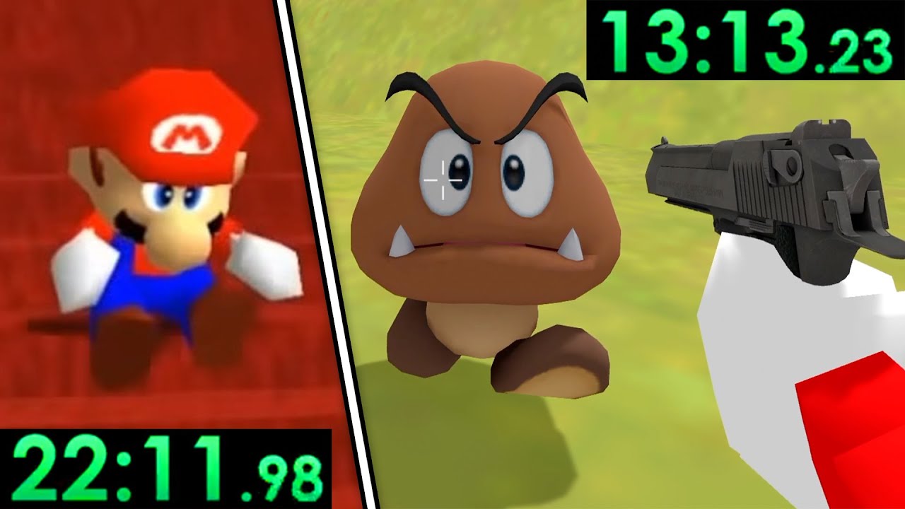 Super Mario 64 VS Gun Mario 64 (RACE)