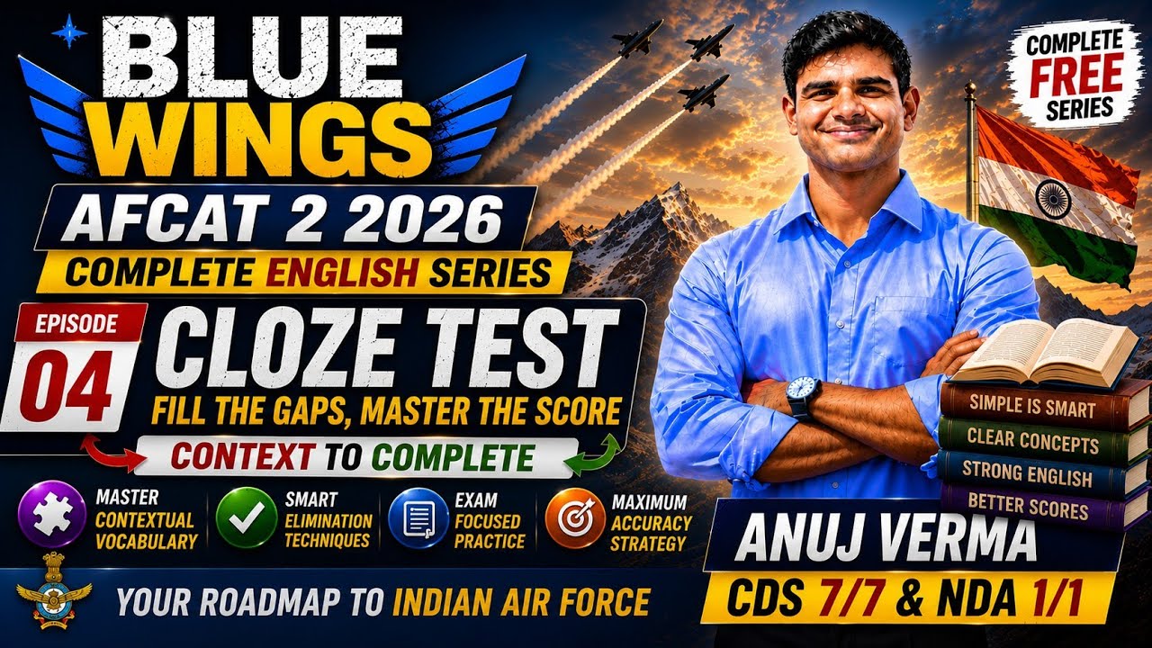 Cloze Test Tricks for AFCAT 2 2026 | Score Full Marks in English | Blue Wings 