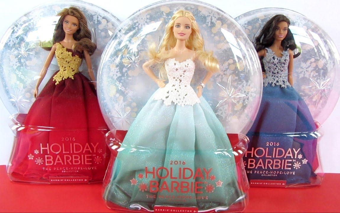 2016 HOLIDAY BARBIES - PEACE, HOPE, and LOVE COLLECTION - 3 NEW DOLLS - NEW FACE SCULPT