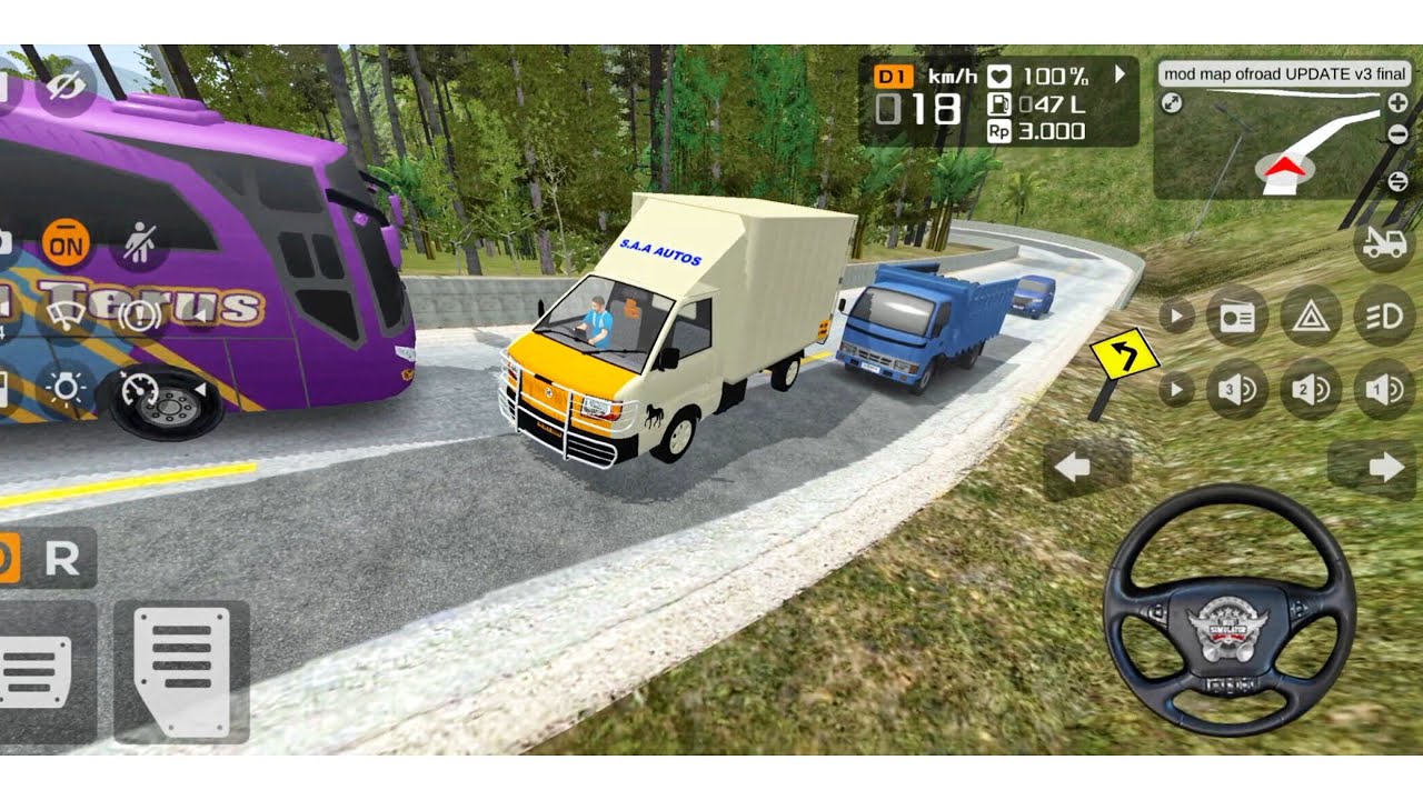 Ashok Leyland truck mod for Bus simulator Indonesia Mini truck driving game Android gameplay 