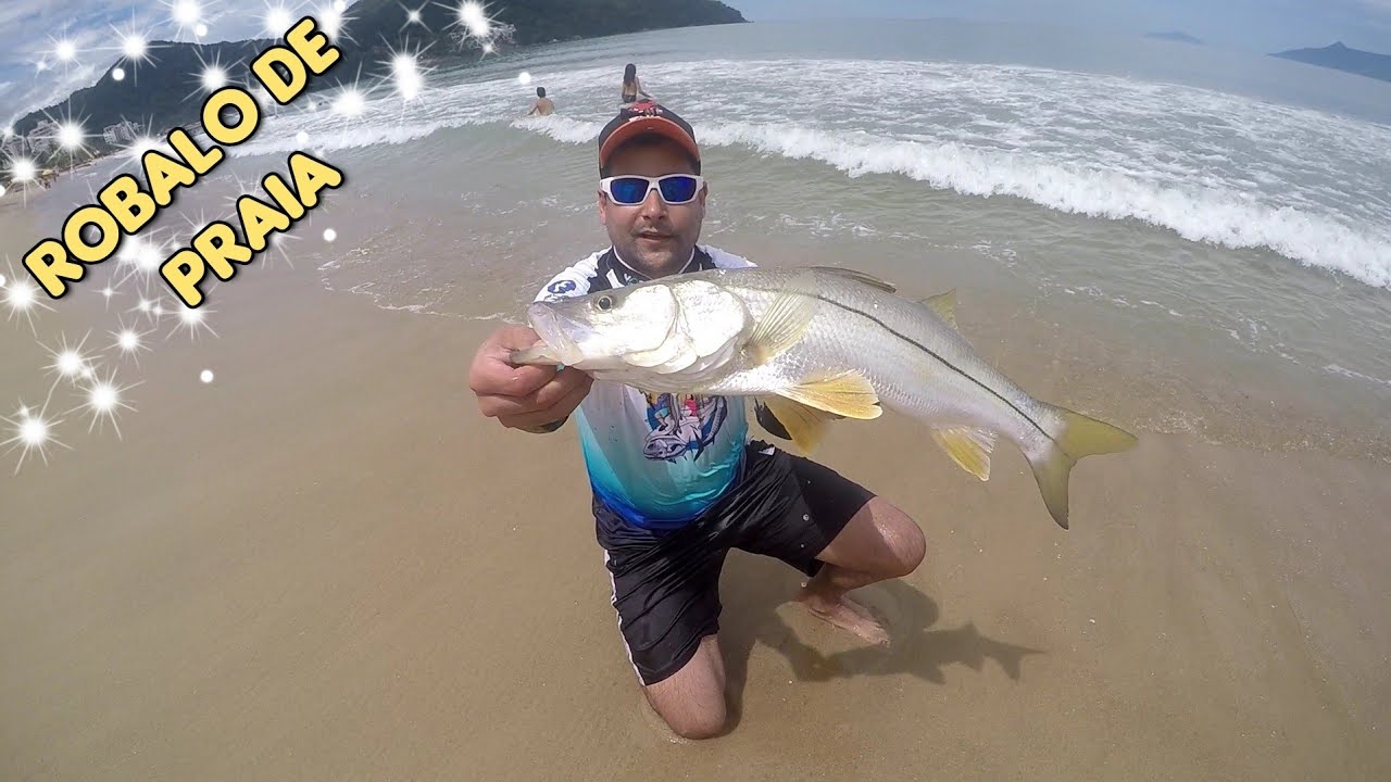 PESCARIA DE ROBALO FLECHA NA PRAIA EM CARAGUATATUBA SP (Praia Martin de Sá)