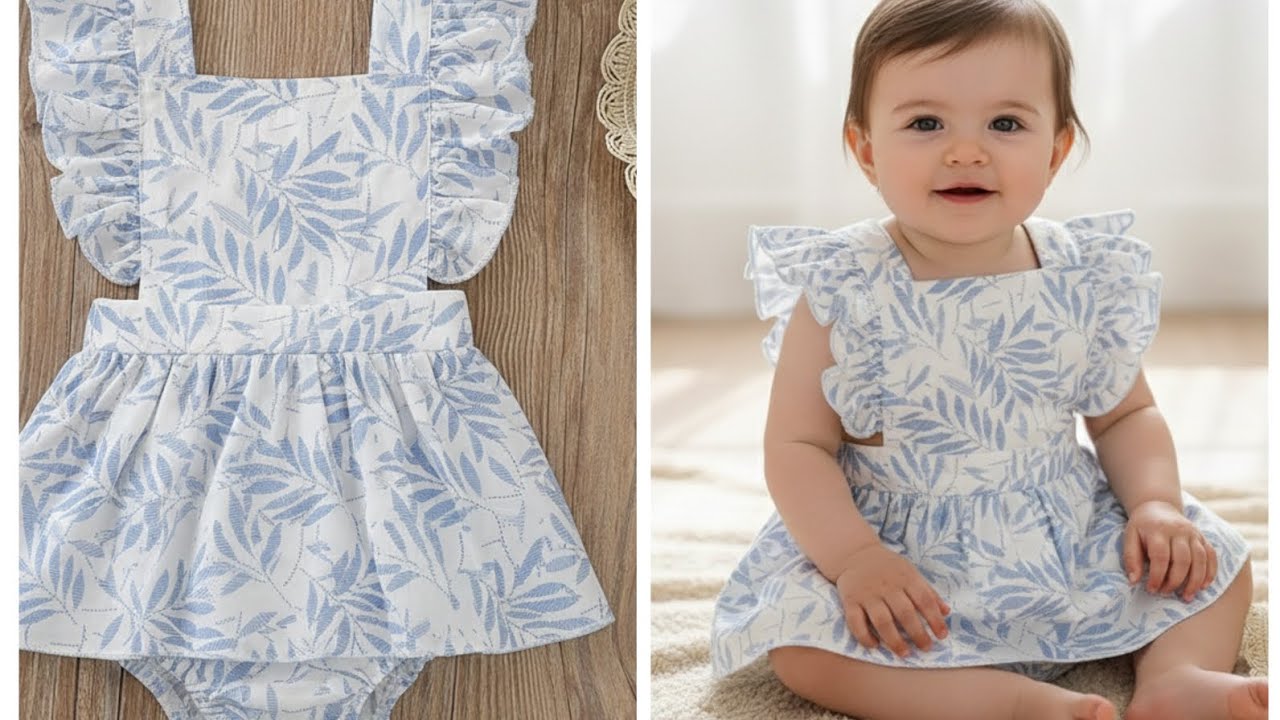 Baby Romper Frock Cutting & Stitching| 1 ,2 year baby girl | Easy Sewing Tutorial