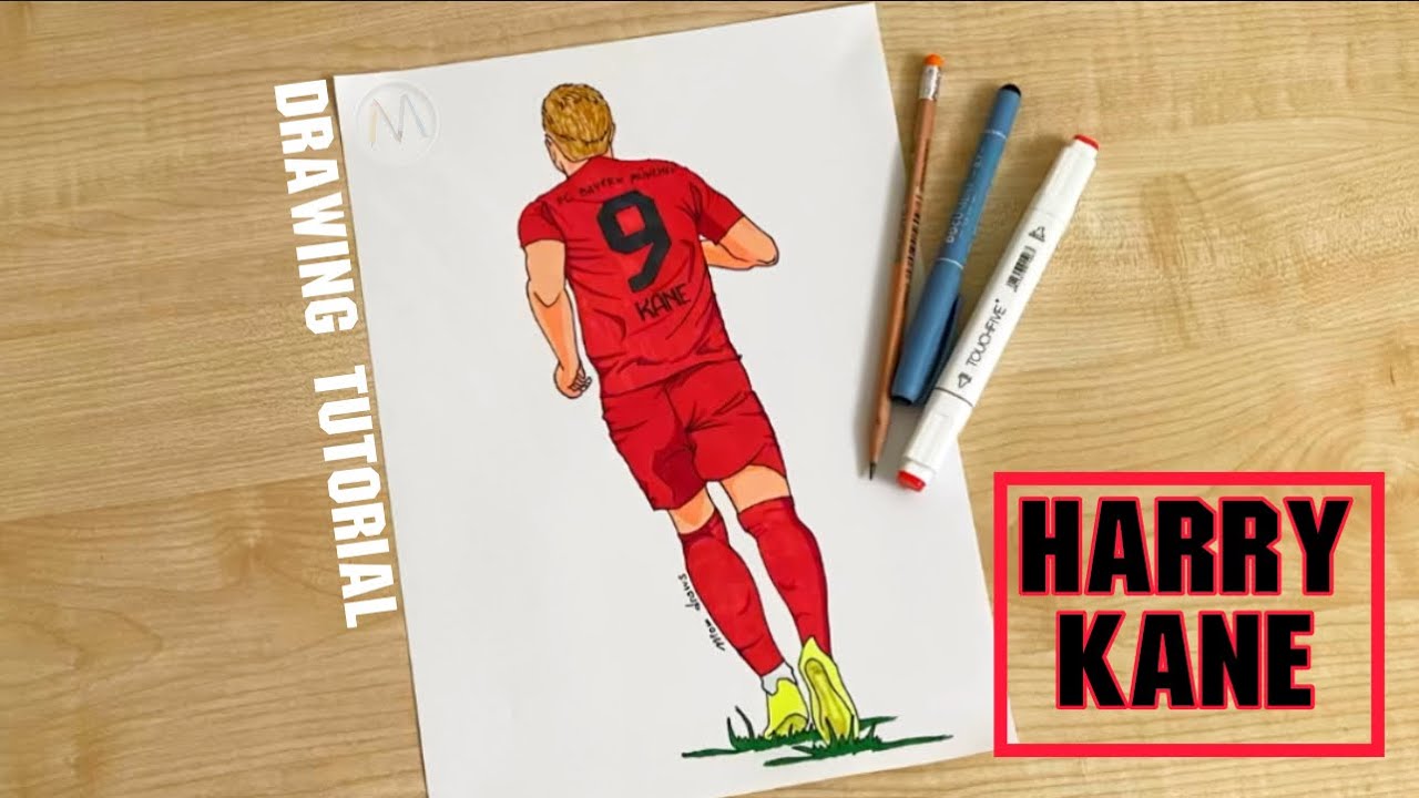 How to draw a soccer player Harry Kane / Bayern Munich