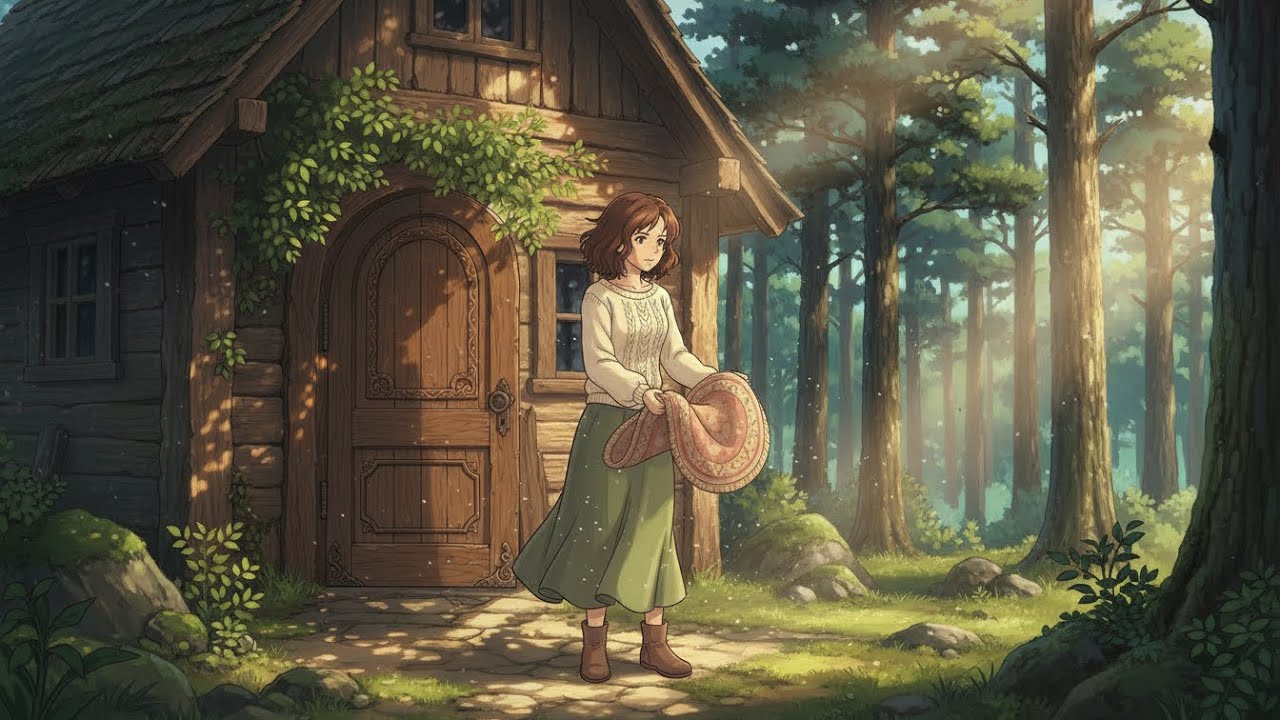 Forest Cabin Cleaning Day 🌿 | Ghibli Style ASMR | Cozy Cleaning Sounds for Relaxation