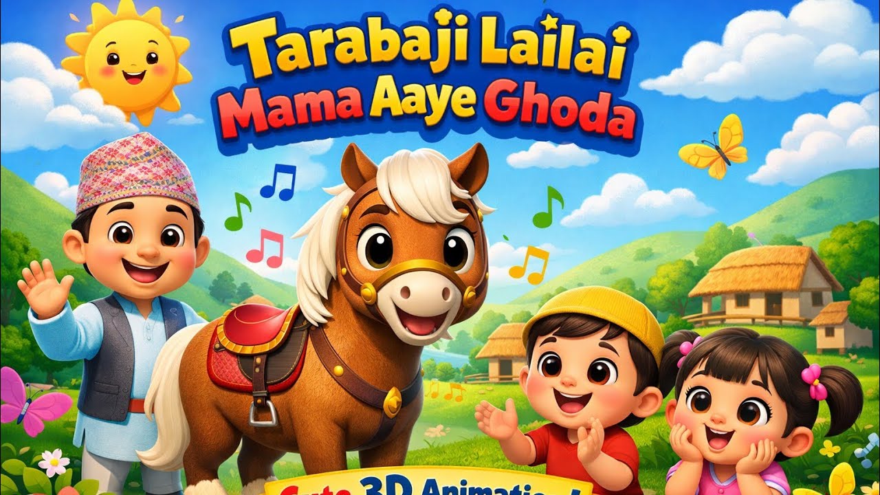 Tara baji Lai Lai 10 minutes cute  video|| तराबाजी लै लै मामा आए घोडा || best nepali Nursery Rhyme 
