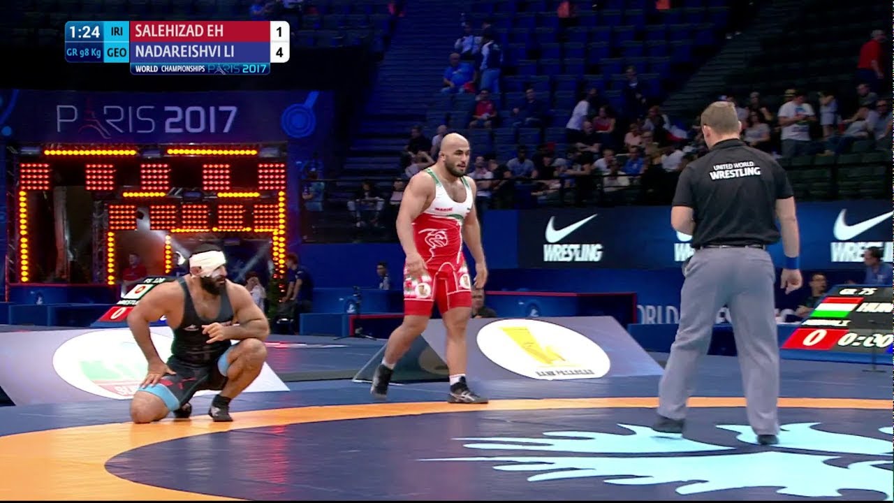 Repechage GR - 98 kg: R. NADAREISHVIL (GEO) df. S. SALEHIZADEH (IRI) by VPO1, 4-4