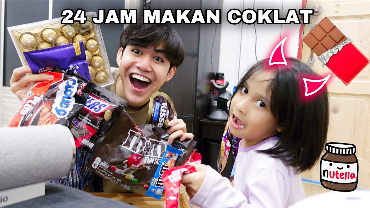 24 JAM MAKAN COKLAT 😋🍫 AKIDDOS BAGI NAIMI MAKAN BANYAK COKLAT 🤣