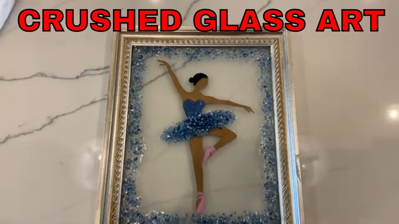 #184 BALLERINA GLASS & EPOXY RESIN ART, GLASS ON GLASS, CRUSHED GLASS ART, J DICTION RESIN