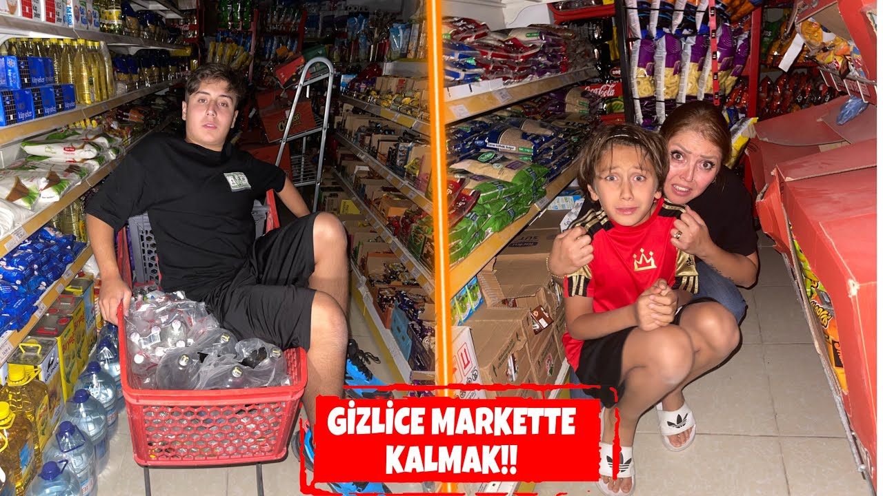GECE GİZLİCE MARKETTE KALMAK !!