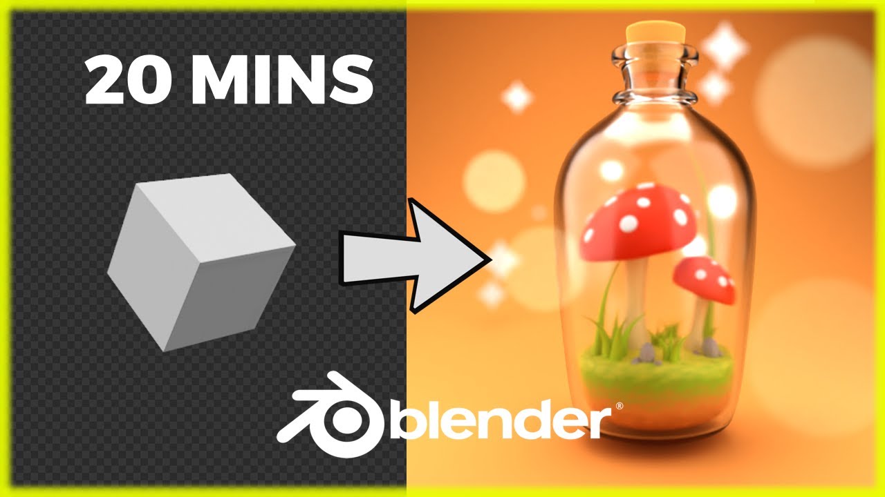 Урок для начинающих по Blender 3D: грибы в бутылке