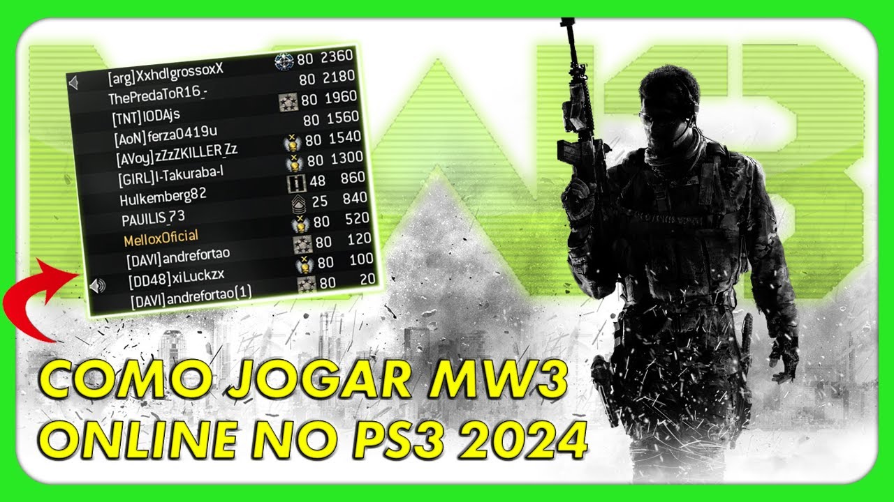 COMO JOGAR COD MW3 ONLINE NO PS3 COM CONTAS NOVAS