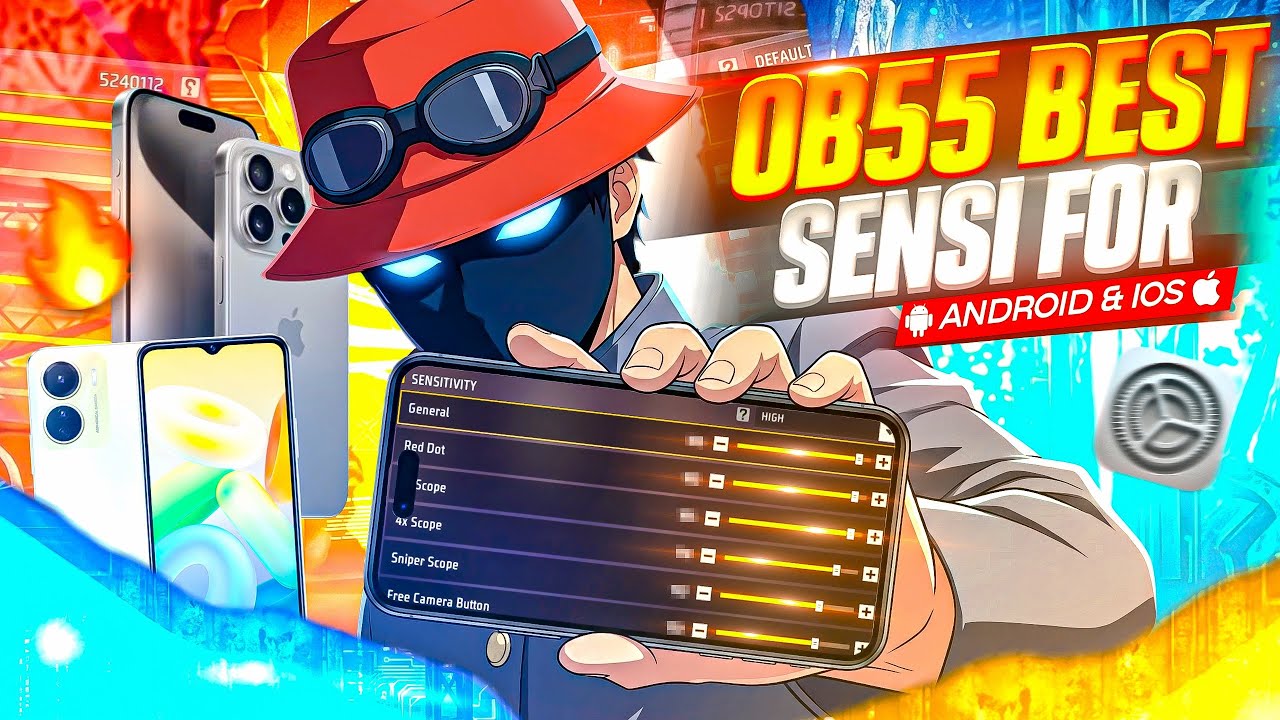 OB55 update best SENSI 🥶 | android or ios best sensi 💀 | 2026 ob55 new sensitivity ☠️ | 1v4 easy 🤩 