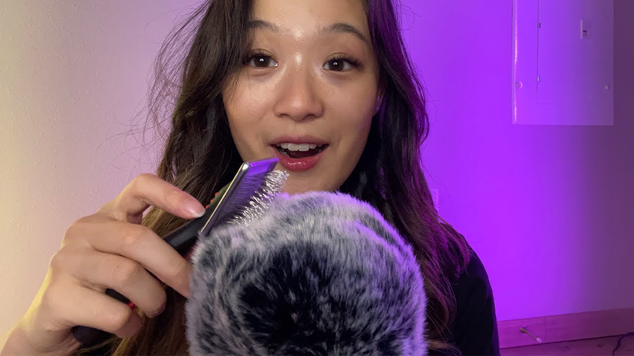 ASMR VR180 | Super relaxing! Brushing you with the puff ball (combing & more)