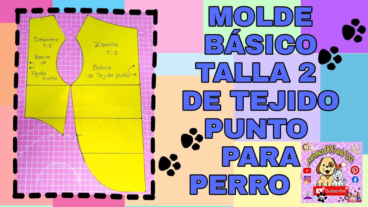 MOLDE  BÁSICO PARA PERRO ACTUALIZADO DE TEJIDO PUNTO