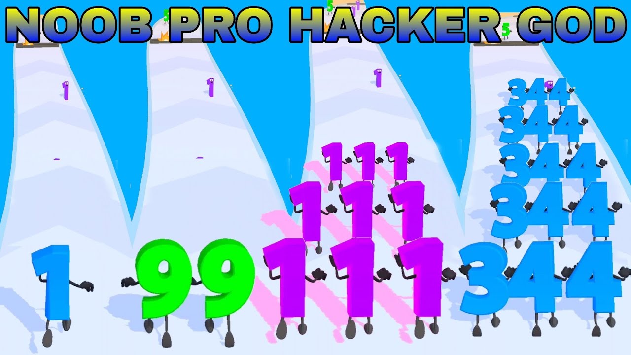 NOOB VS PRO VS HACKER VS GOD  in Number Leveling