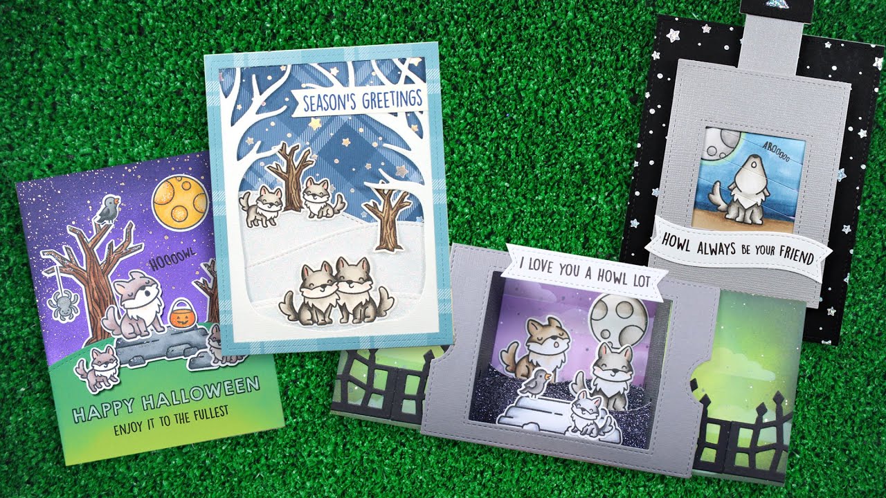 Intro to Wild Wolves, Wolf Before 'n Afters & Starry Sky Background Hot Foil Plate