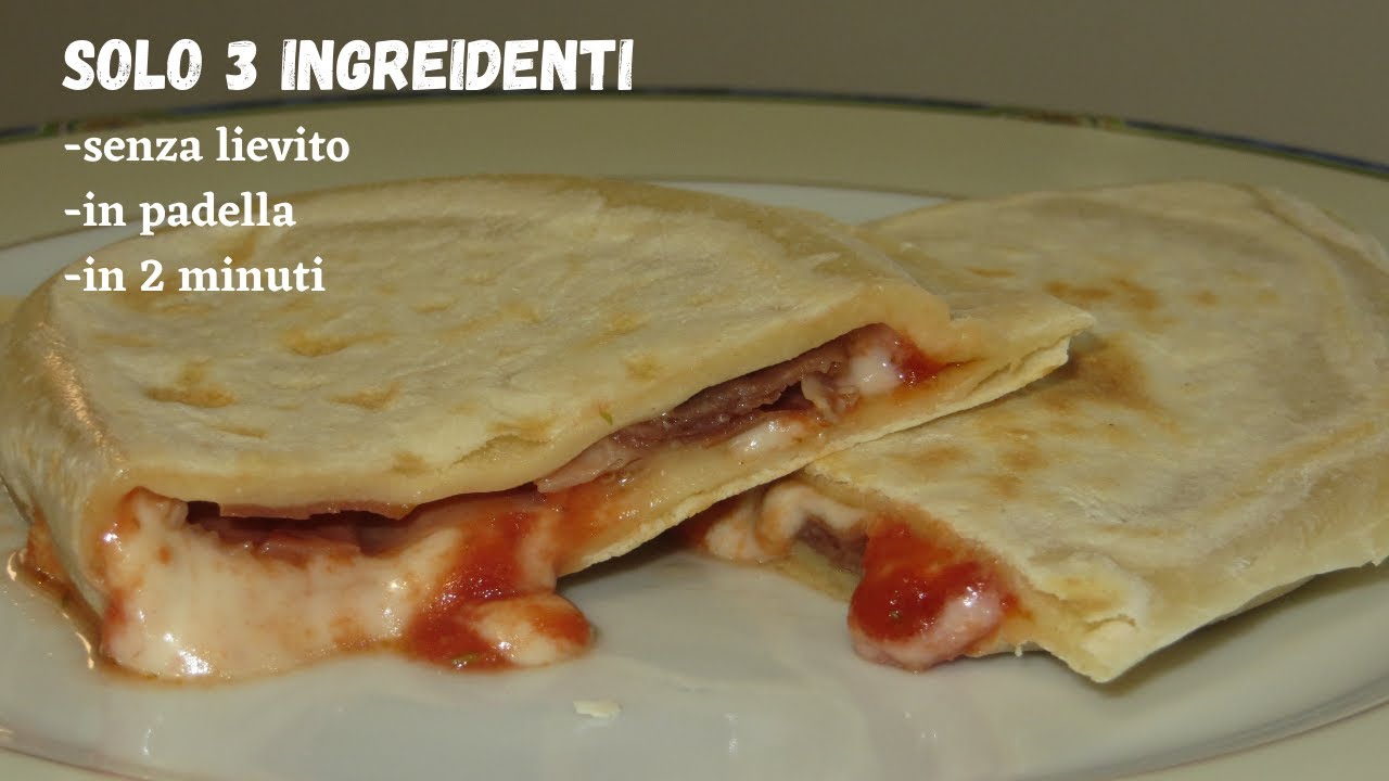 Calzone in padella, 3 ingredienti, senza lievito! Pronto in pochi minuti!