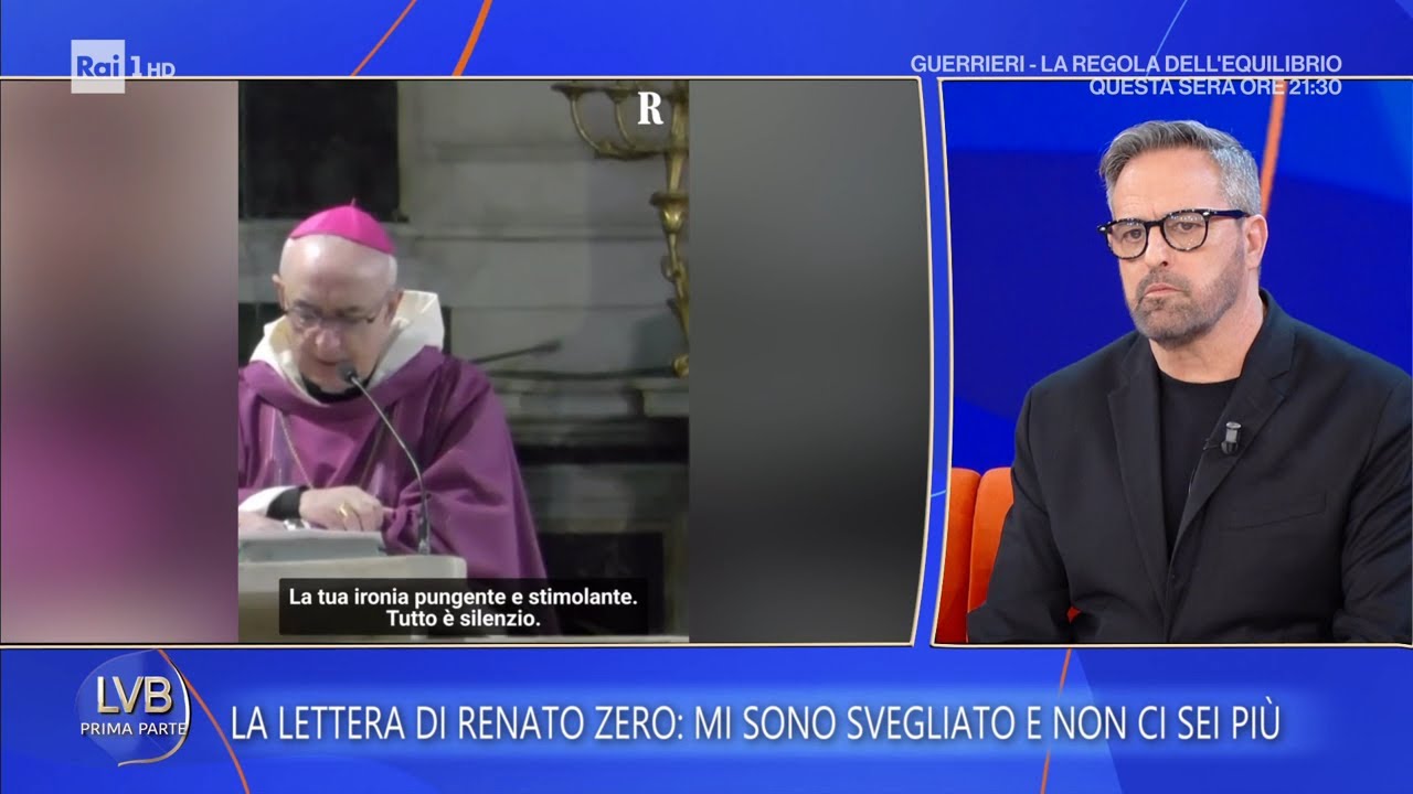 Funerali di Bonaccorti, la dedica di Renato Zero letta durante l'omelia - La volta buona 16/03/2026