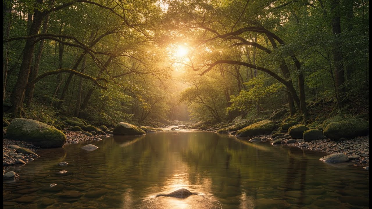 Tranquil Comfort – Forest River Sounds in Lush Wild Nature for Anxiety Ease 🌳💖