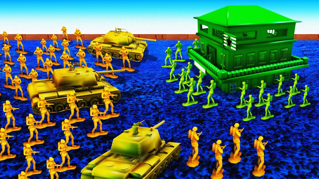 Green Army Fortress vs ENDLESS ARMY SIEGE! Attack On Toys